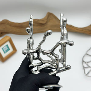 Napkin Holder - Coral Design, Polished Stainless Steel for Dinner & Lunch Napkins, Elegant Home Decor for Dining Table, Kitchen, Premium Quality