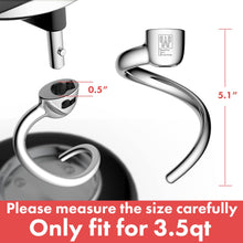 Load image into Gallery viewer, Spiral Dough Hook Replacement for KitchenAid 3.5 Qt. Tilt-Head Stand Mixers/Polished 18/8 Stainless Steel Accessories/No coating/Dishwasher Safe/Compatible for KSM3311/3316/ Artisan Mini Series